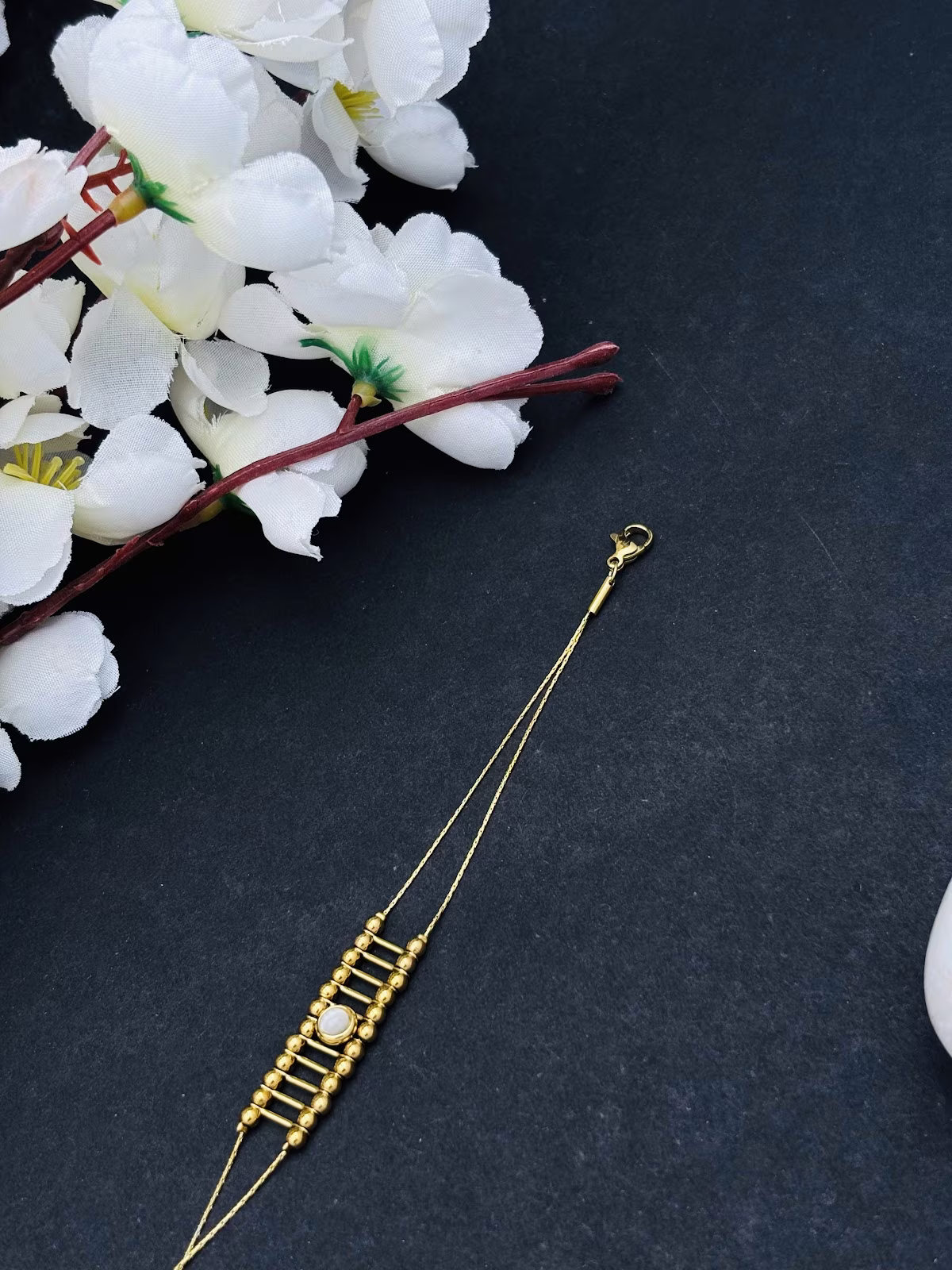Gem Rail Bracelet – White