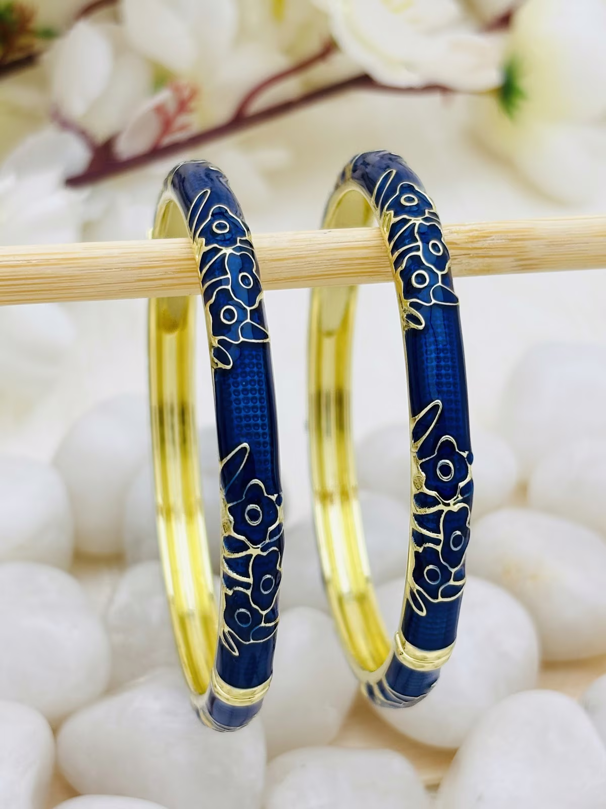 Vine Meenakari Kada – Navy Blue