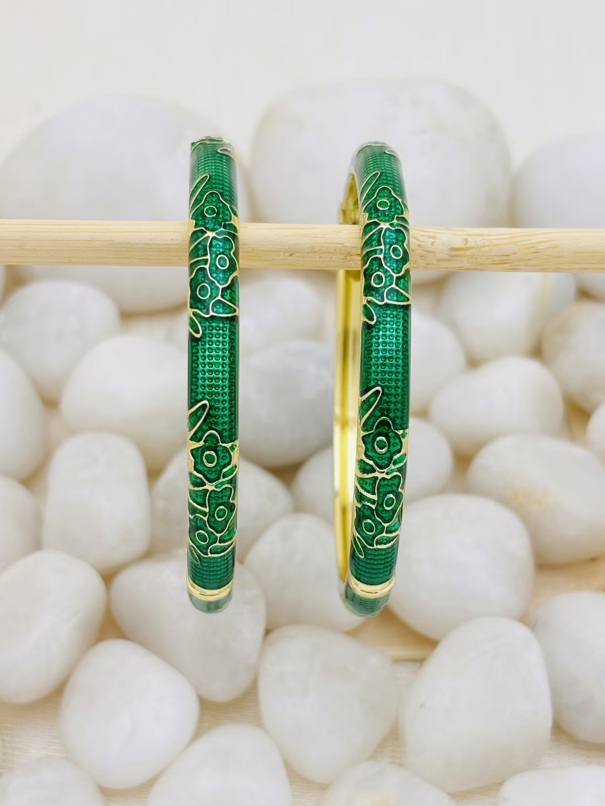 Vine Meenakari Kada – Emerald Green