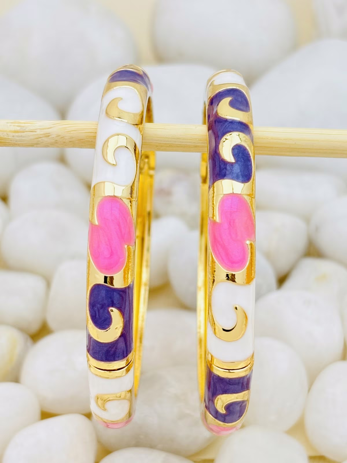Royal Scroll Meenakari – Purple Pink