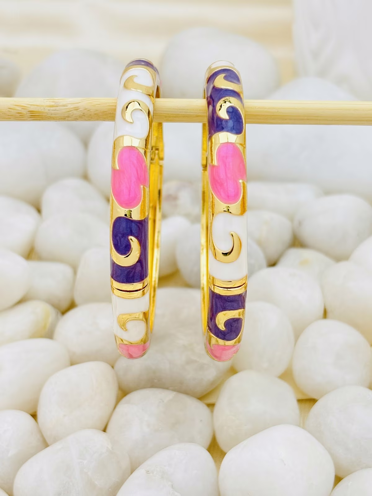 Royal Scroll Meenakari – Purple Pink