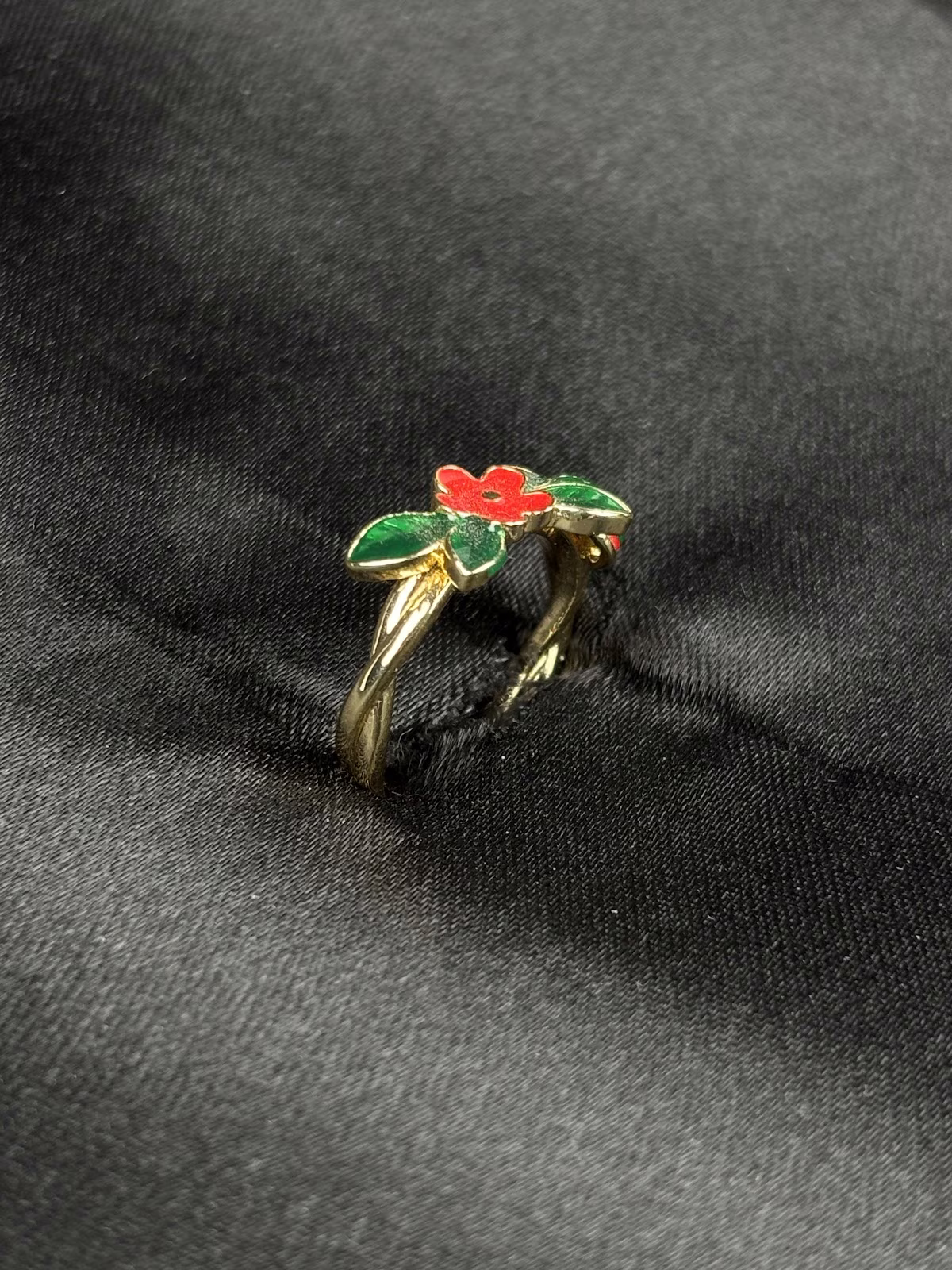 Crimson Floral Ring