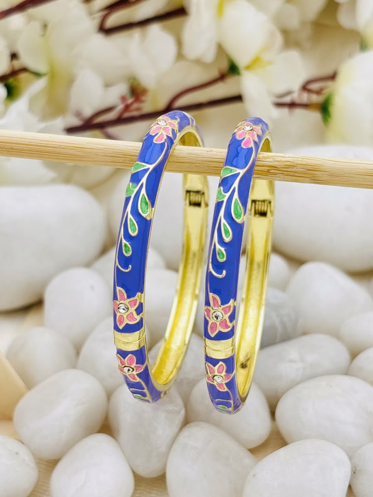 Blossom Meenakari Kada – Royal Blue
