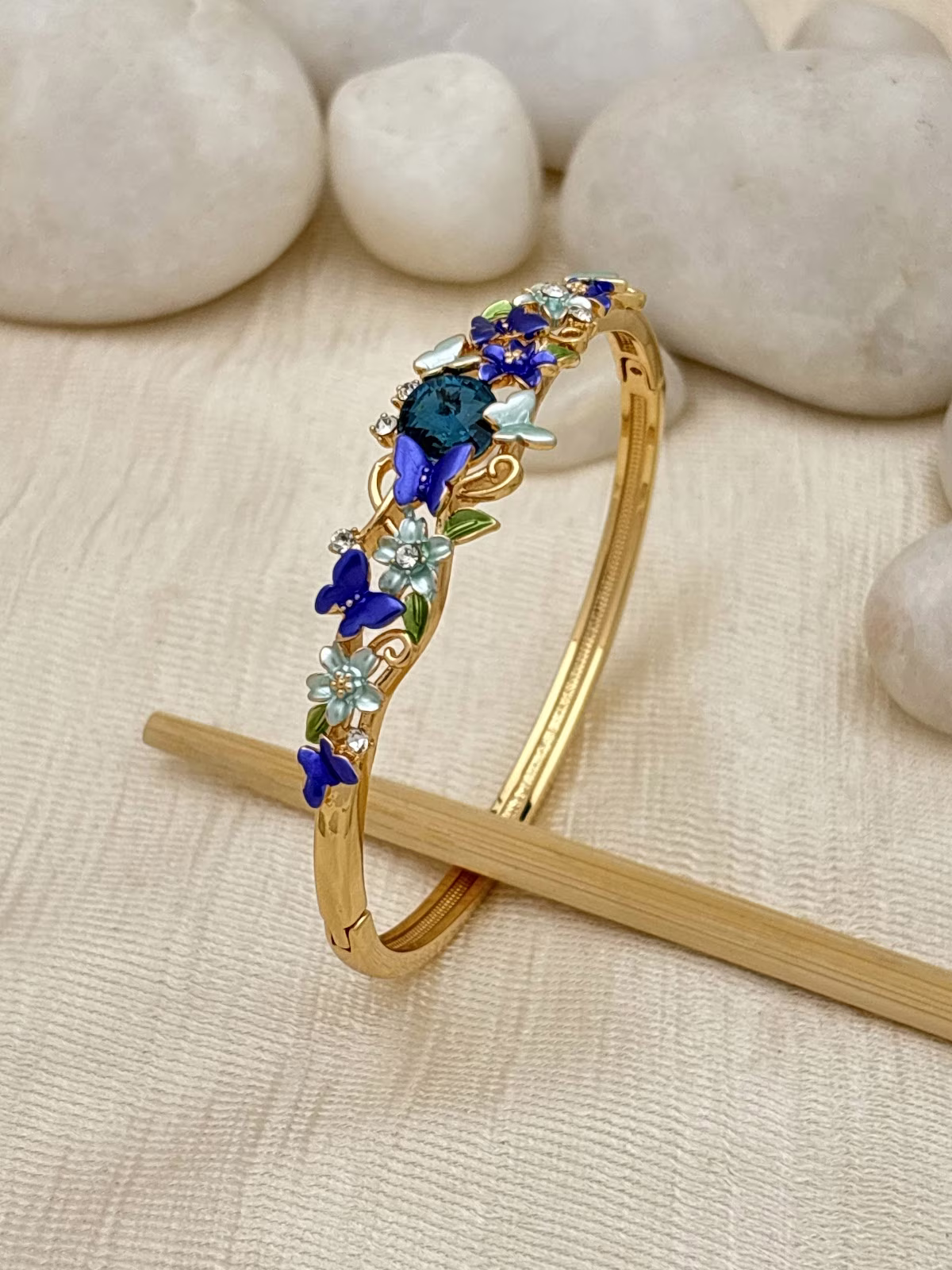 Floral Jewel Bracelet – Blue