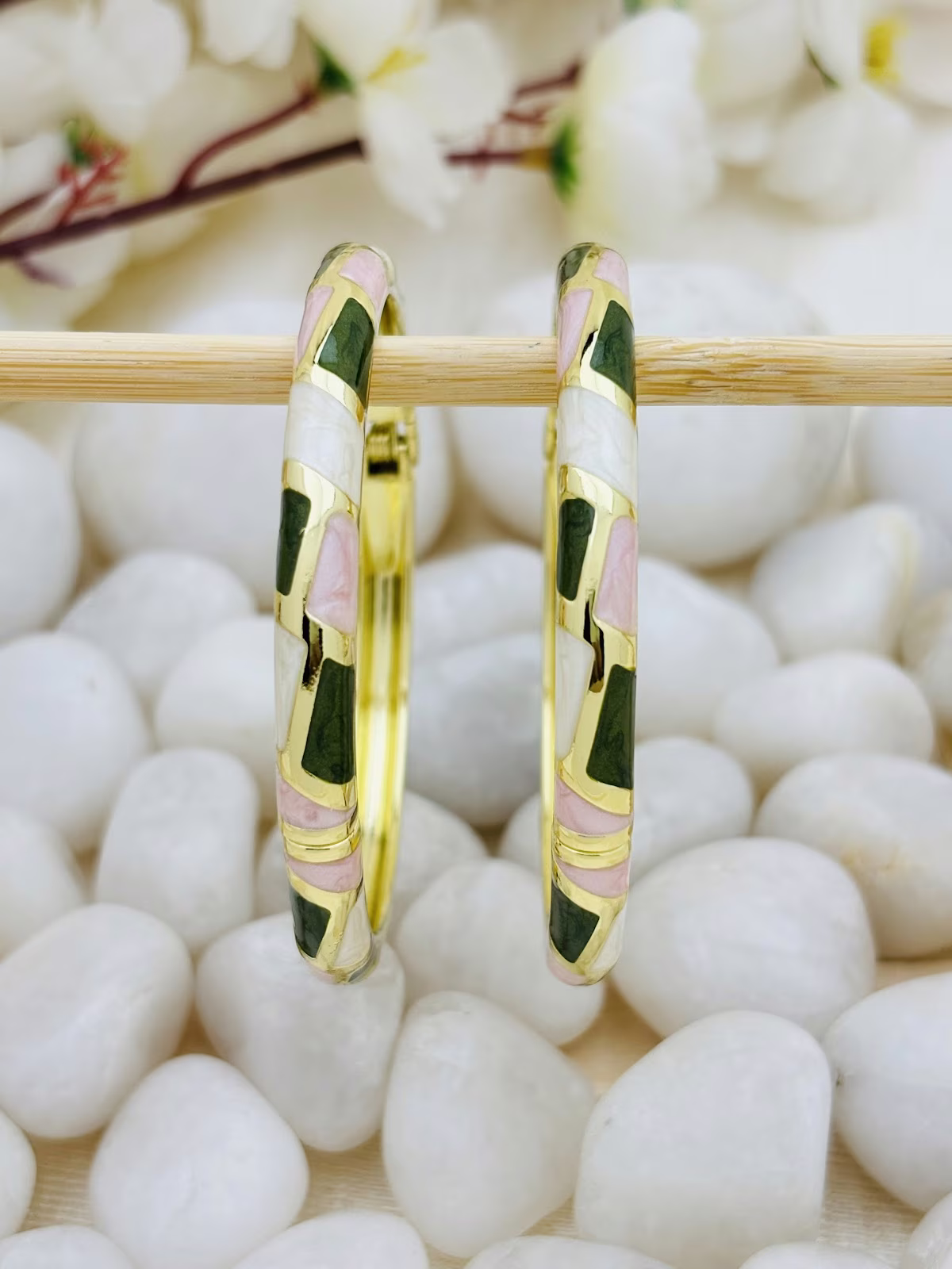 Patchwork Meenakari Kada