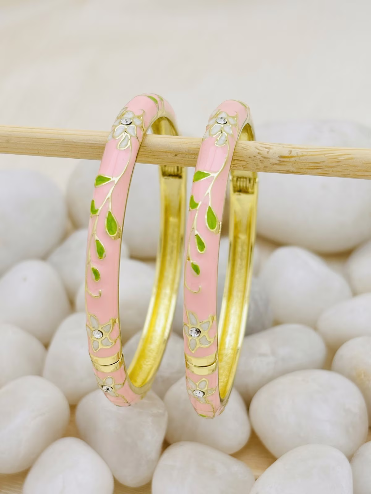 Garden Meenakari Kada – Baby Pink