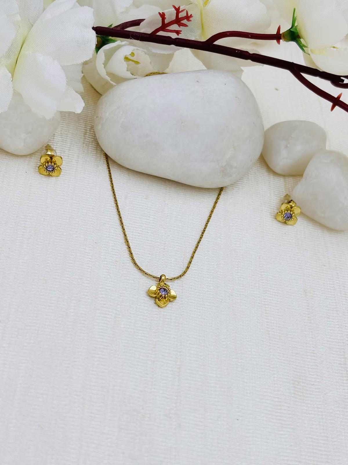 Clover Pendant Set – Purple