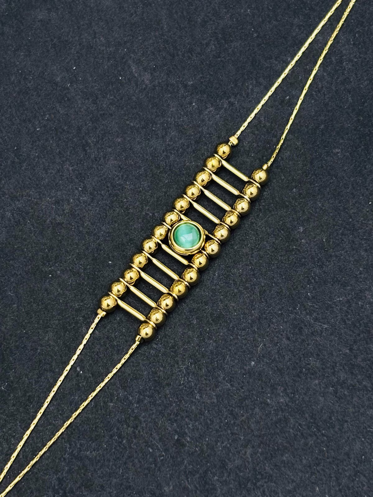Gem Rail Bracelet – Green