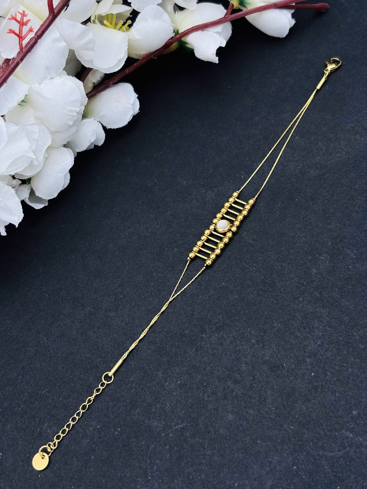 Gem Rail Bracelet – White