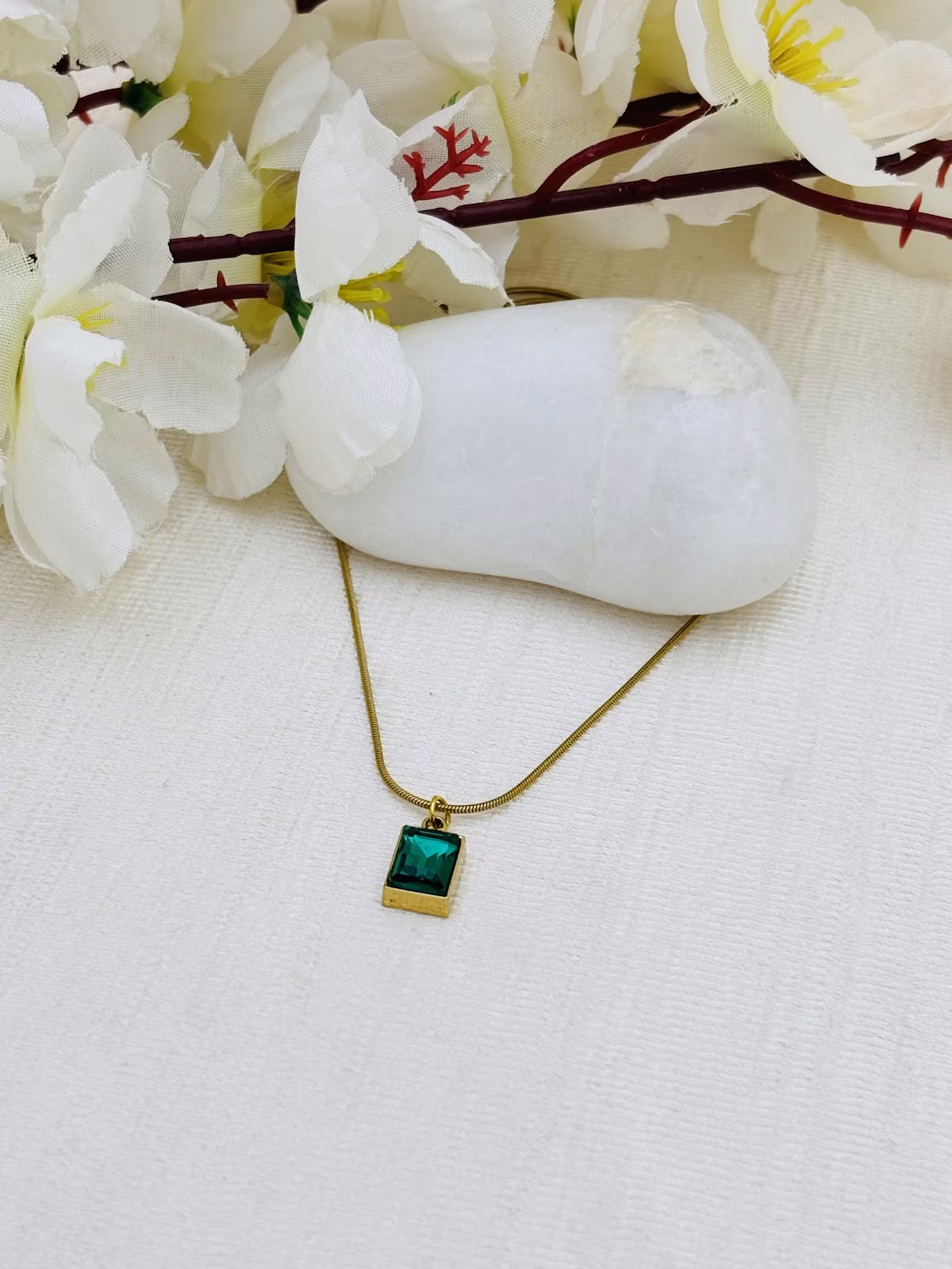 Emerald Rectangle Charm