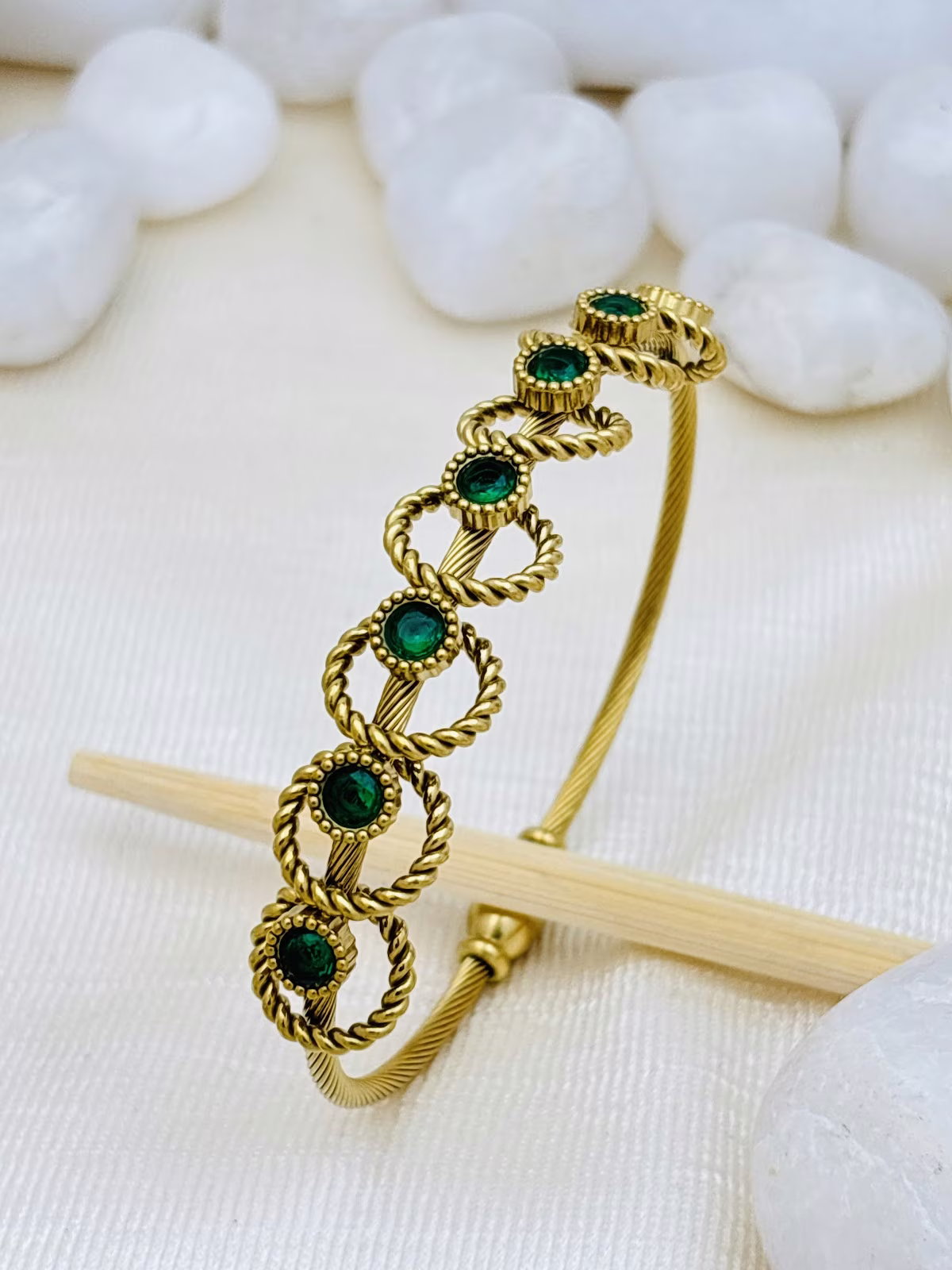 Crystal Loop Bracelet – Green
