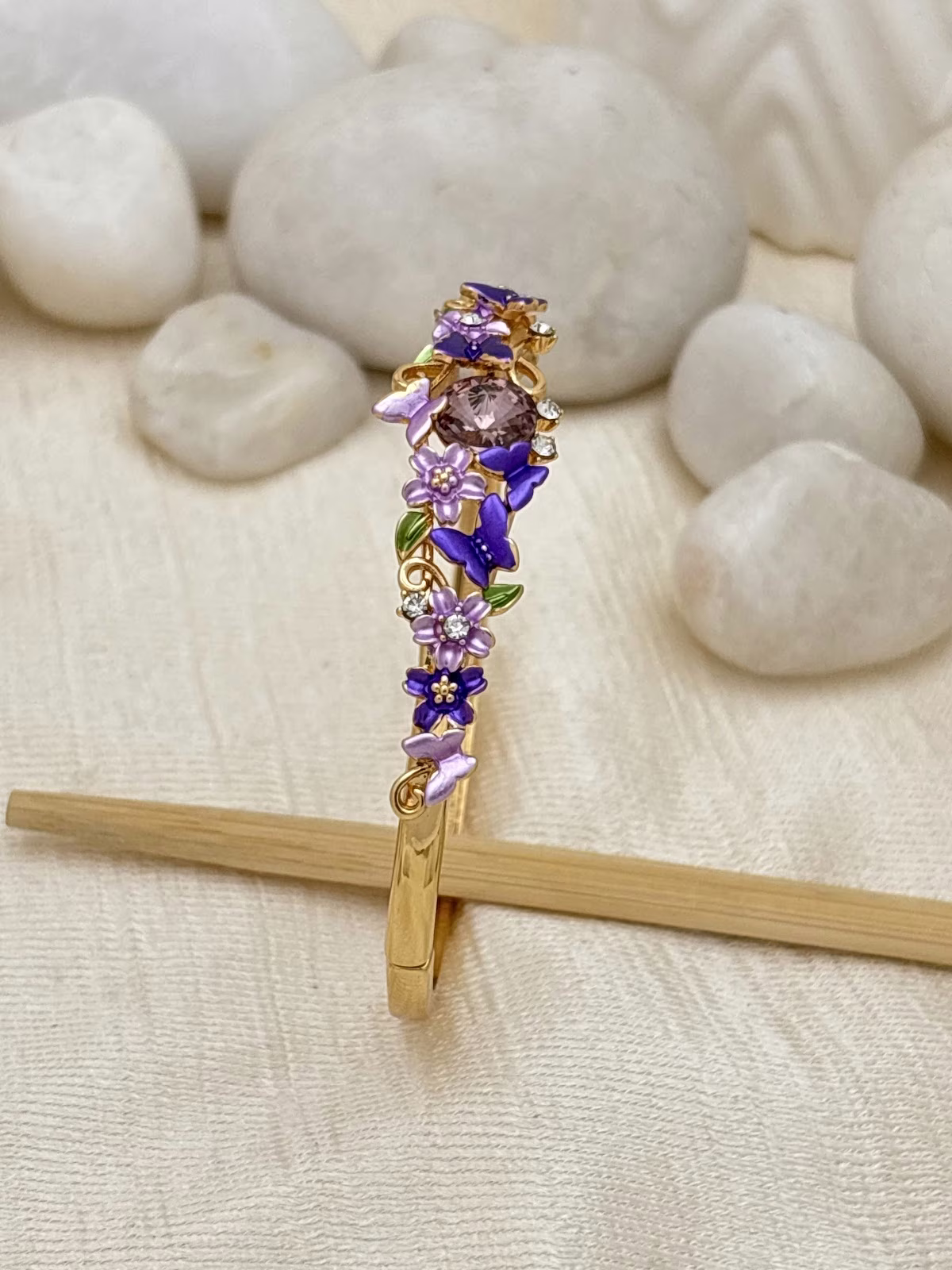 Floral Jewel Bracelet – Purple
