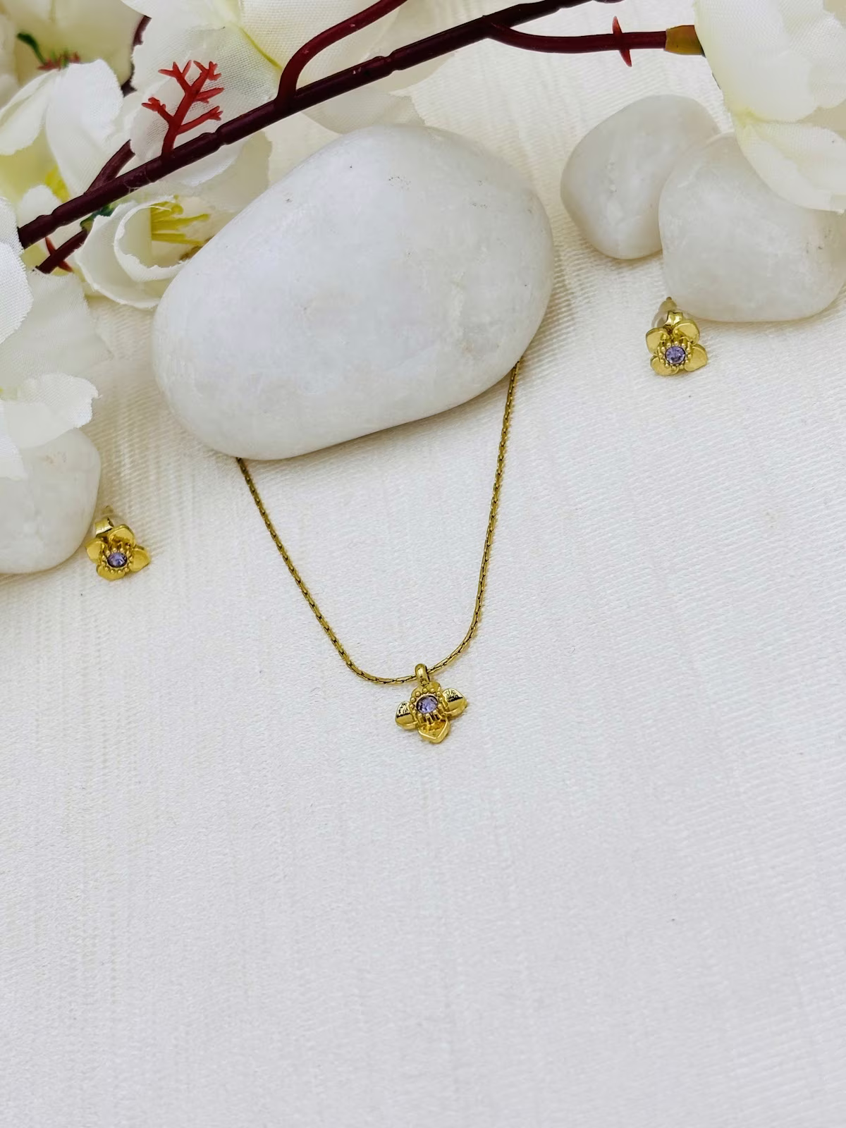 Clover Pendant Set – Purple