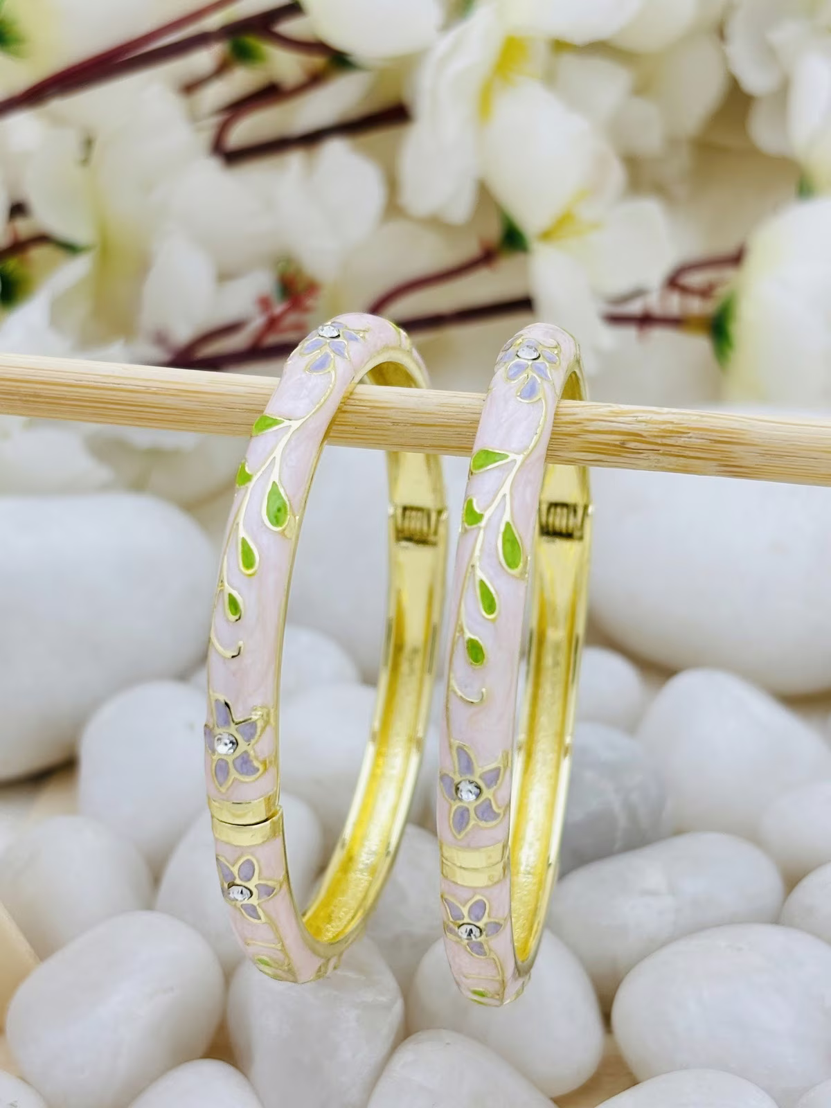 Pastel Meenakari Kada – Soft Pink