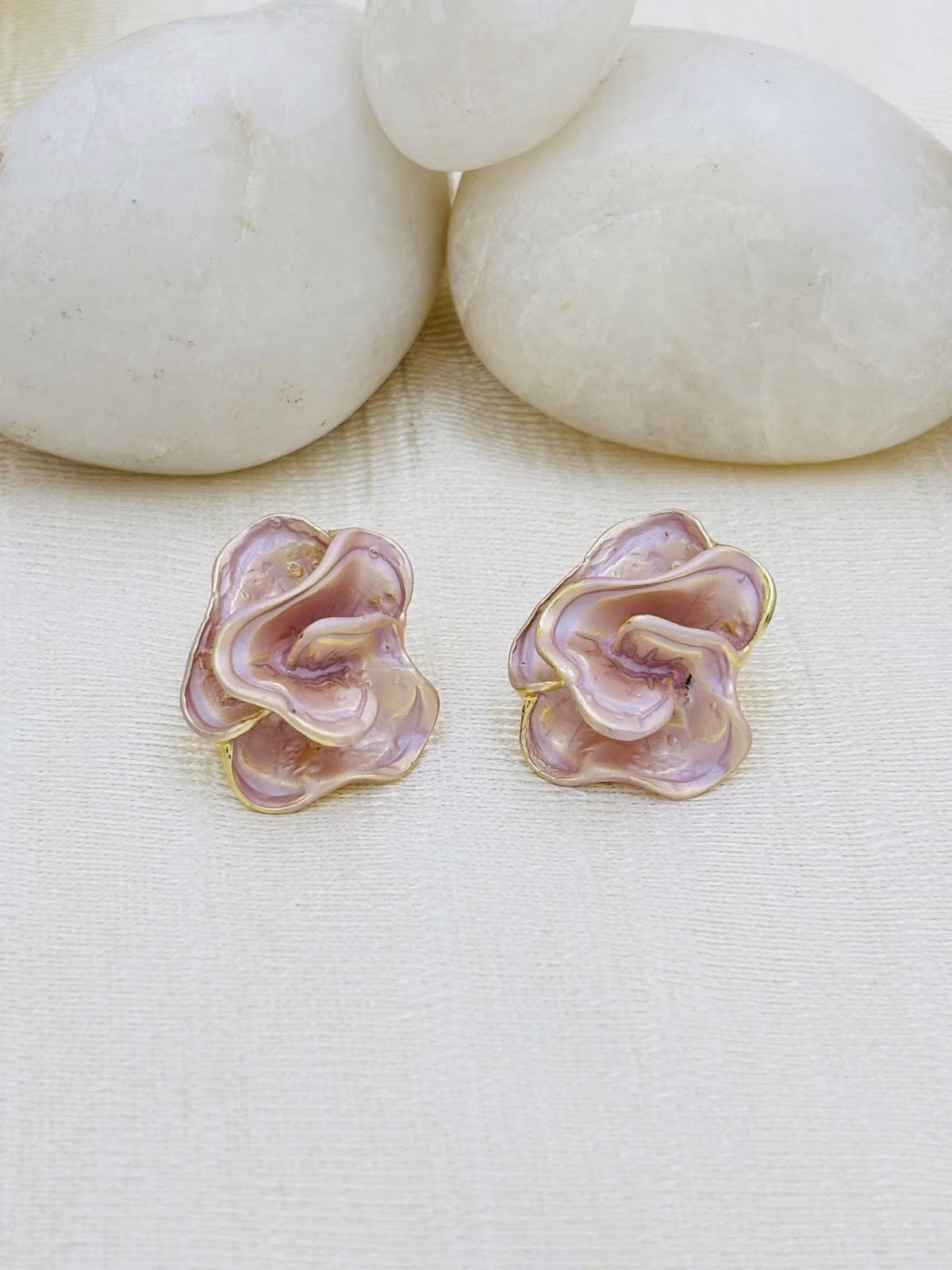 Rose Enamel Studs