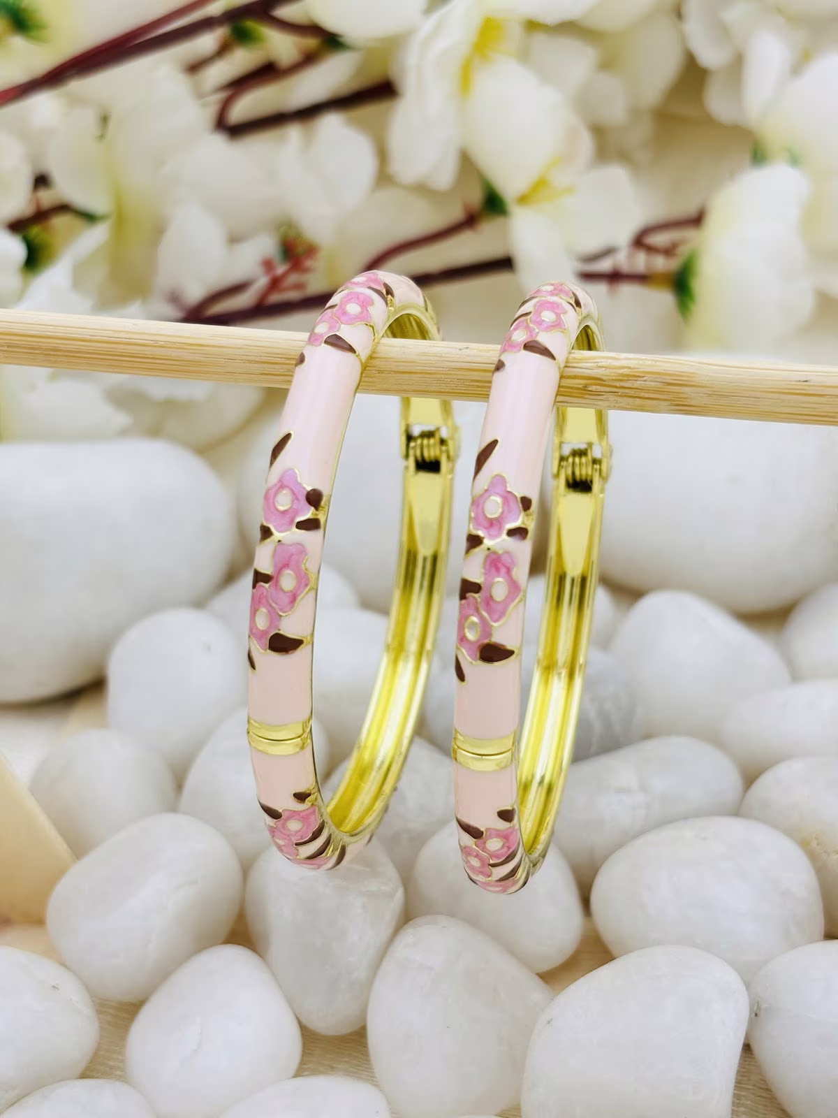 Petal Meenakari Kada – Blush Pink
