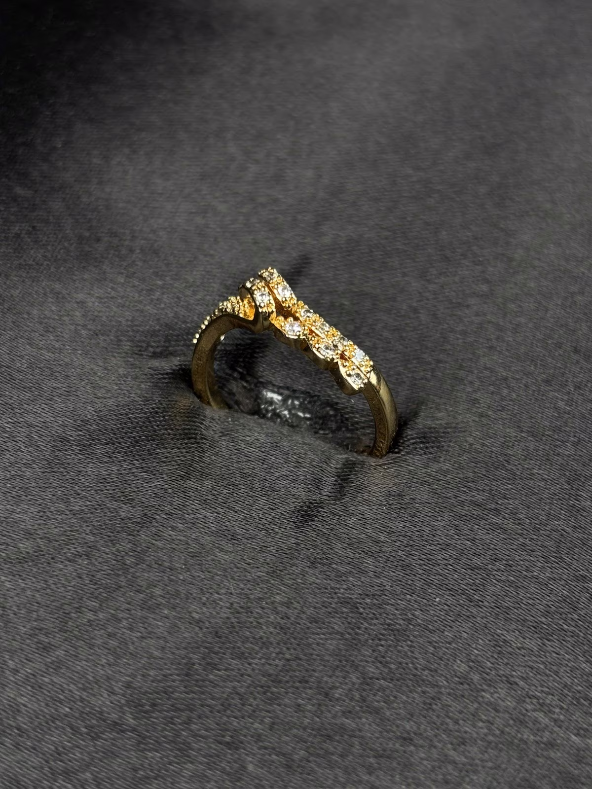 Crossed Sparkle Ring
