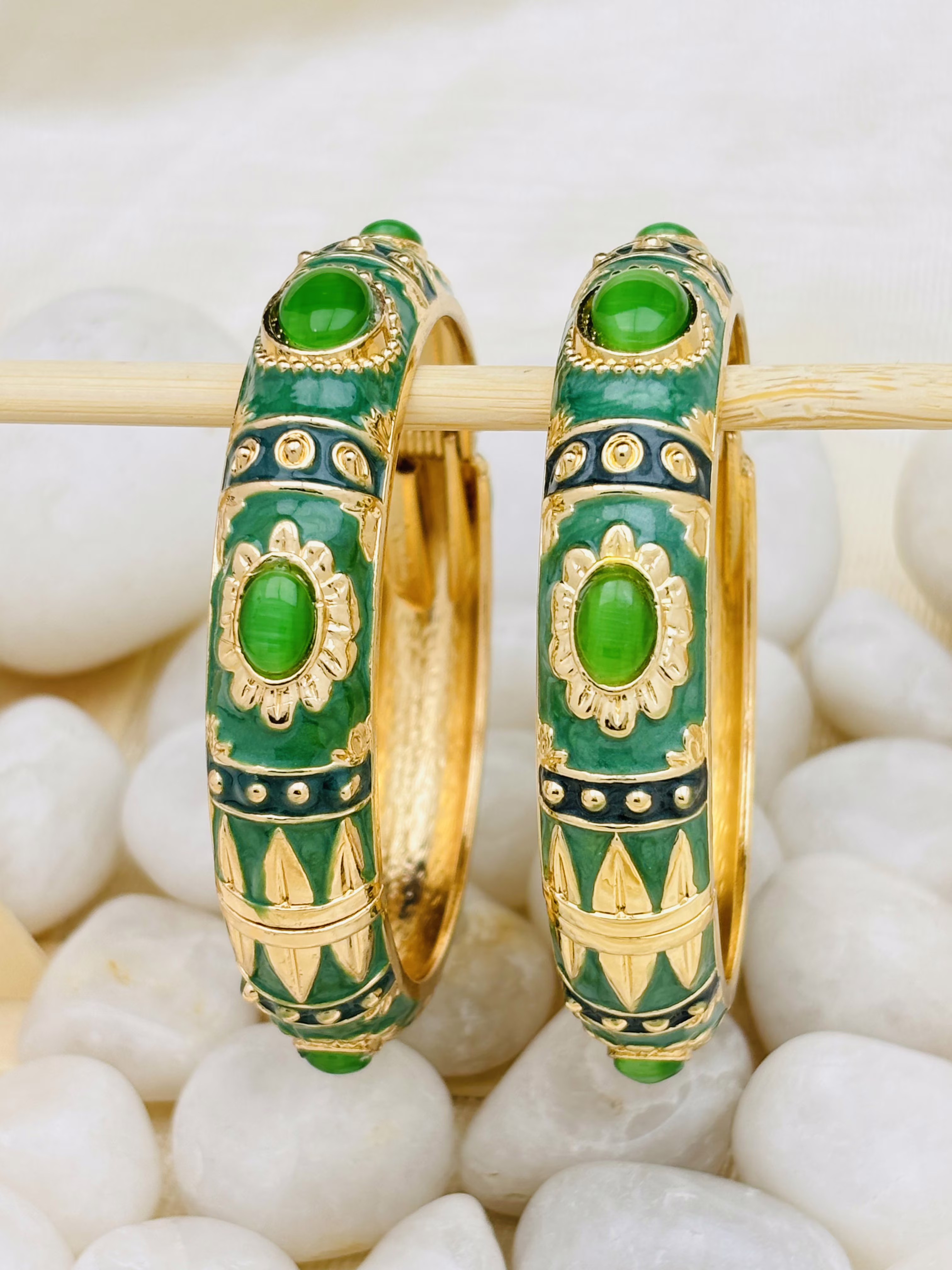 Imperial Medallion Meenakari – Emerald Teal