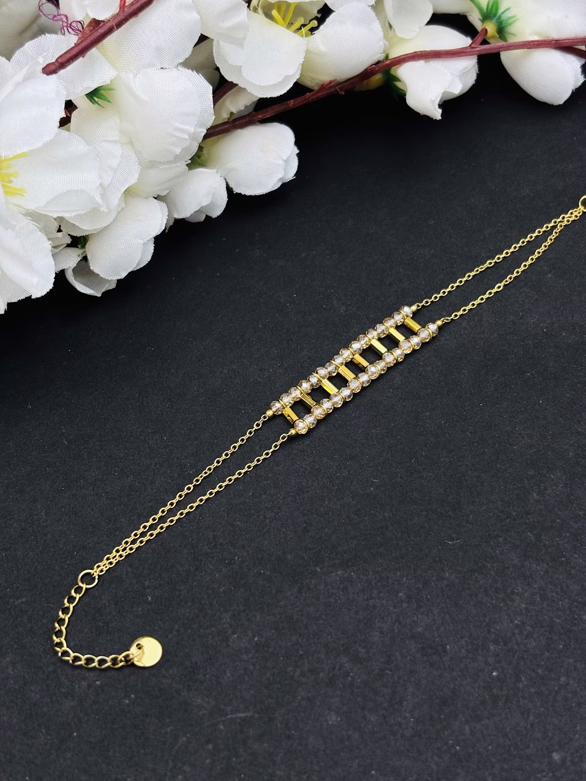 Beaded Ladder Bracelet – Cream