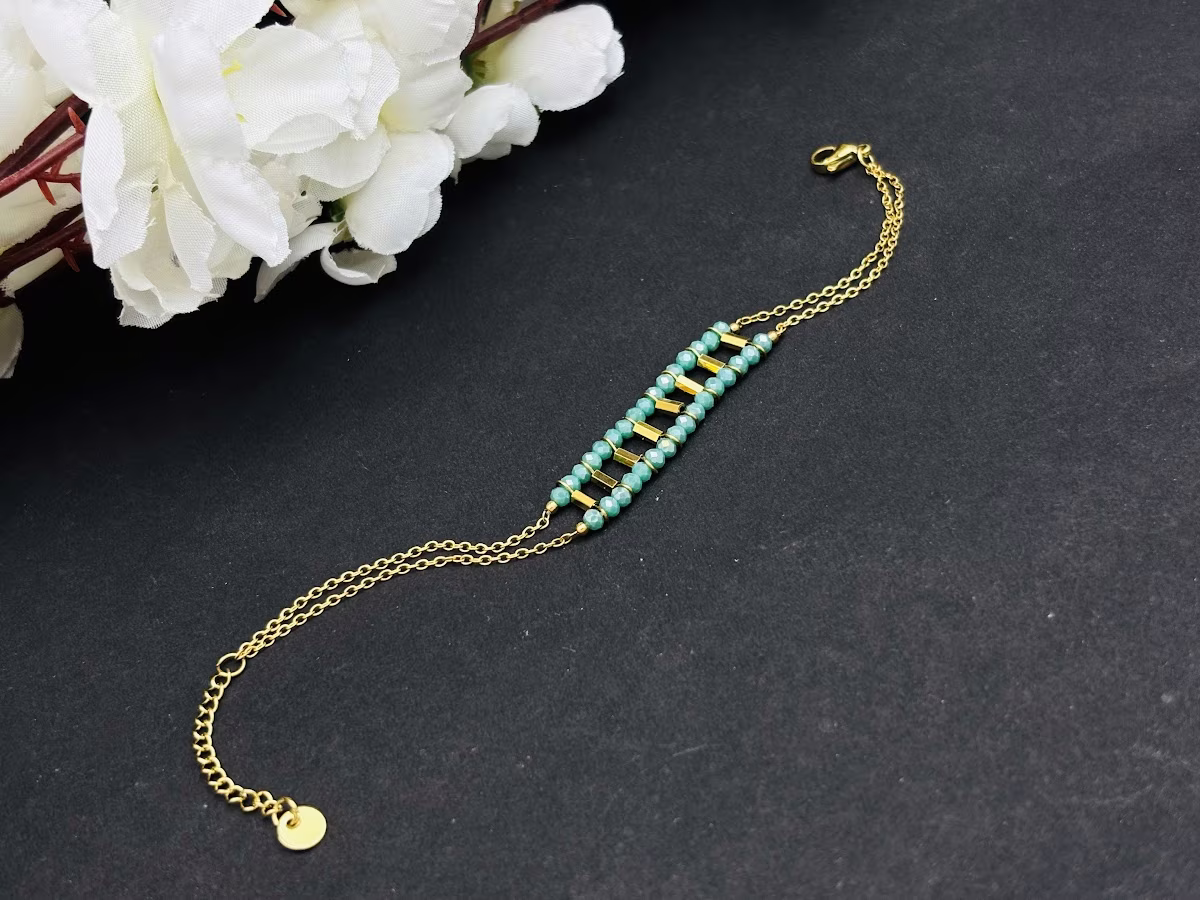 Beaded Ladder Bracelet – Turquoise