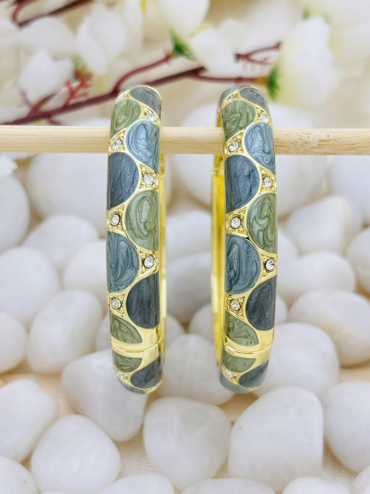 Regal Petal Meenakari – Sage Green