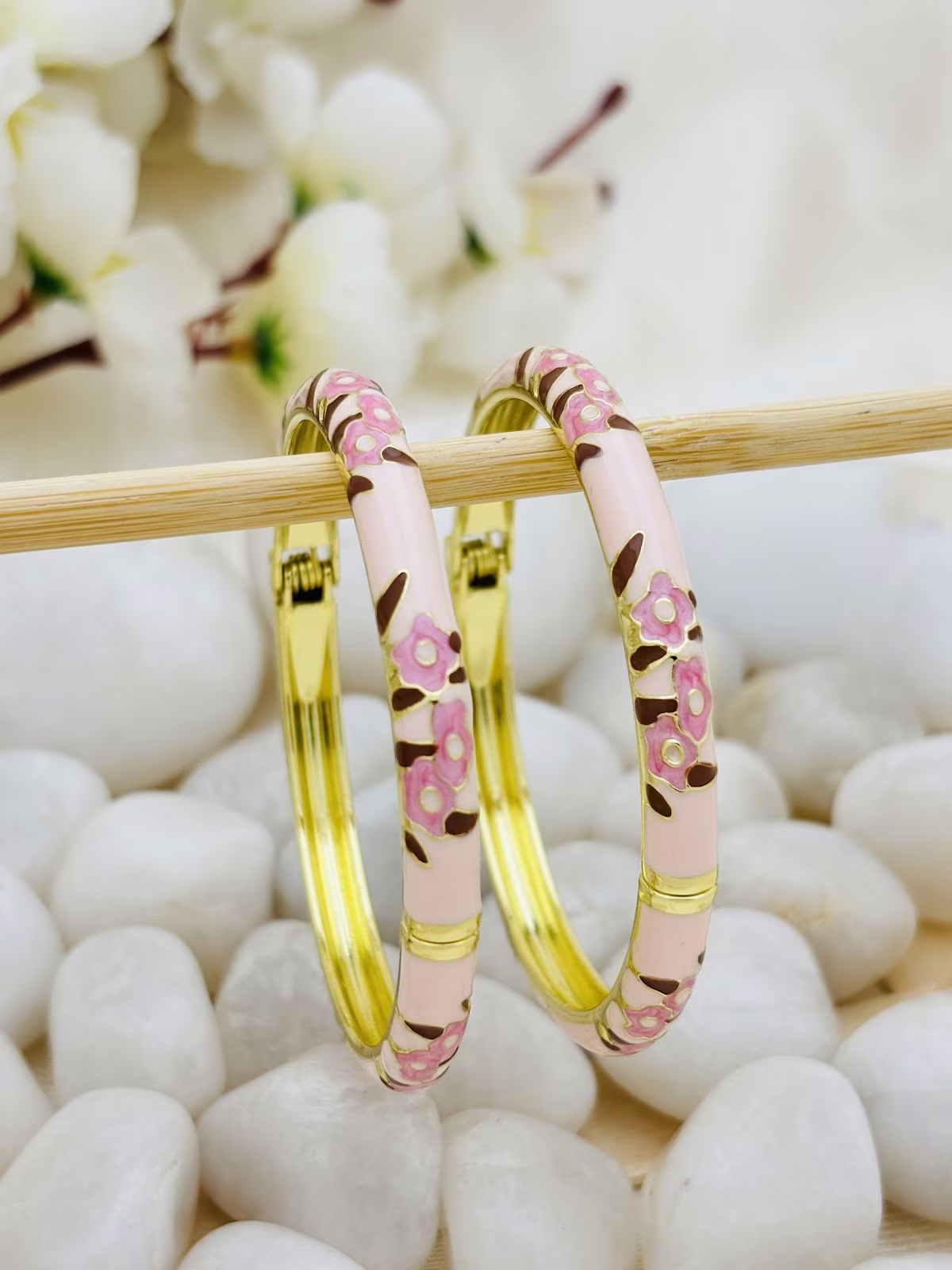 Petal Meenakari Kada – Blush Pink