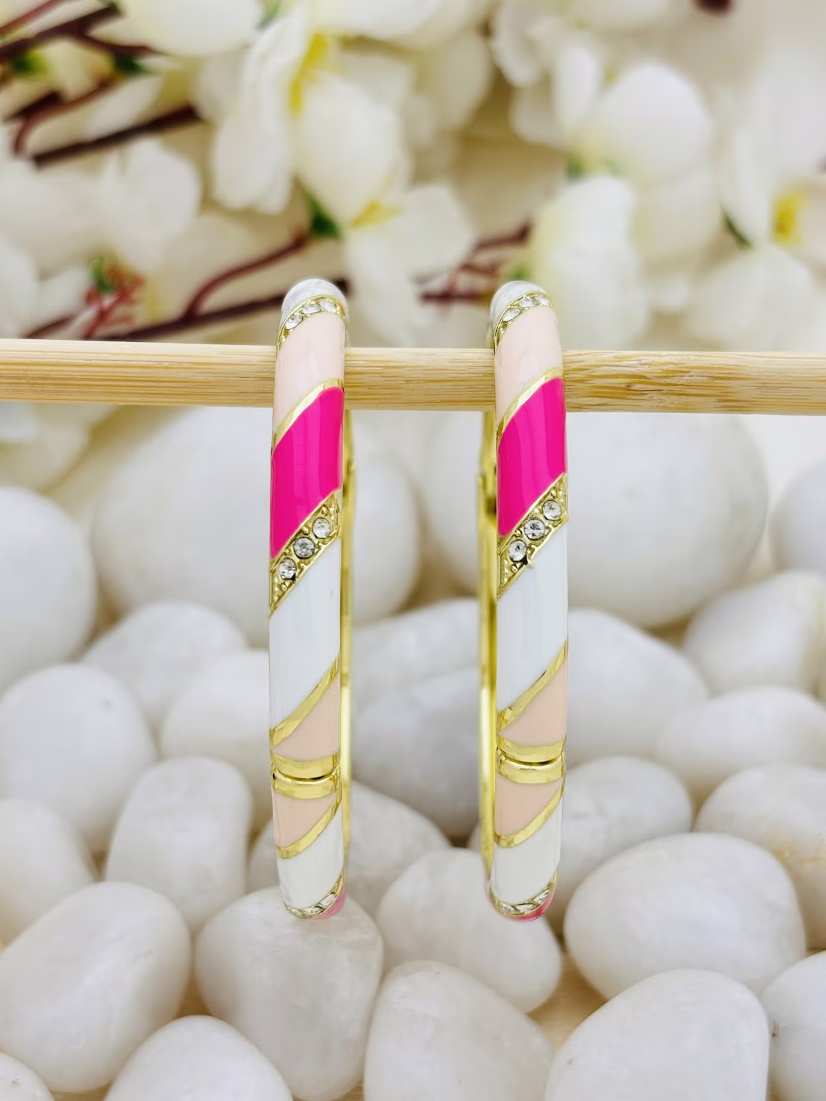 Panel Meenakari Kada – Pink-White