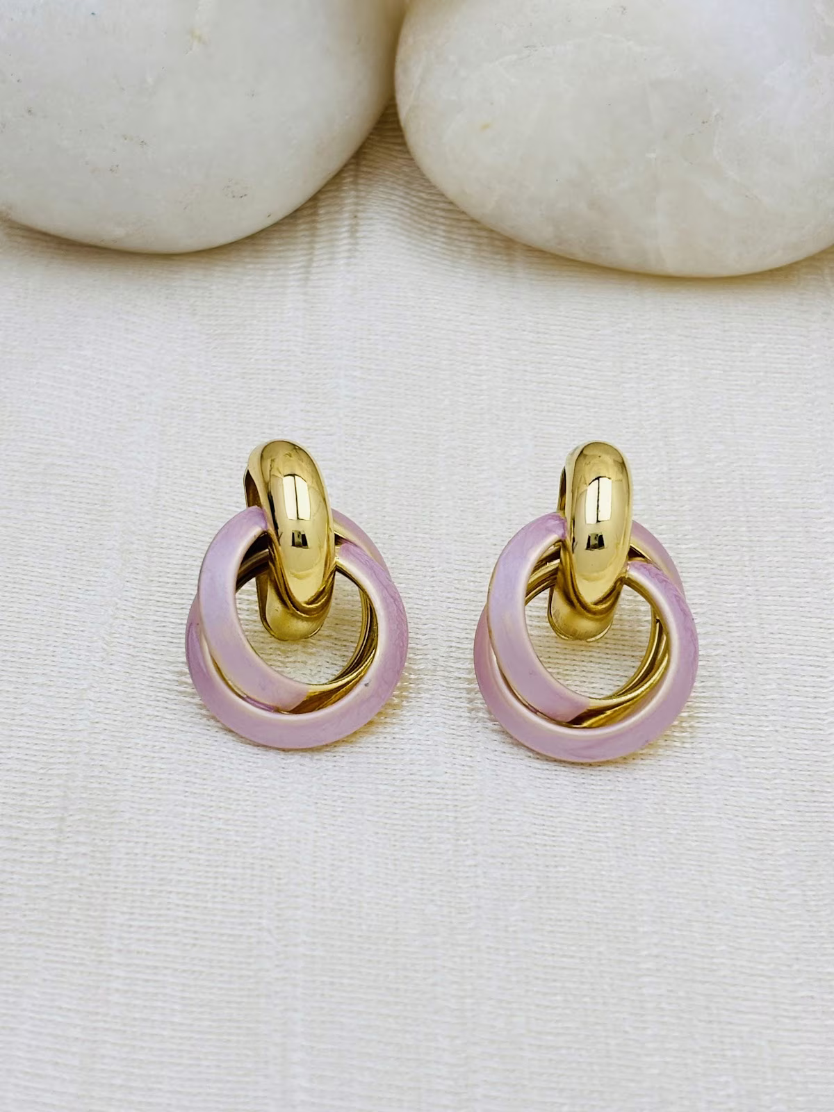 Orbit Enamel Studs – Pink