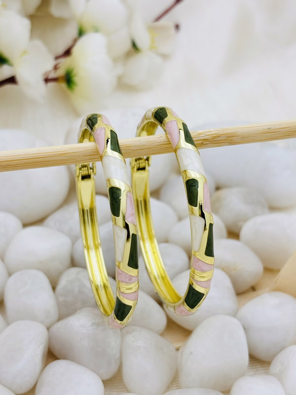 Patchwork Meenakari Kada