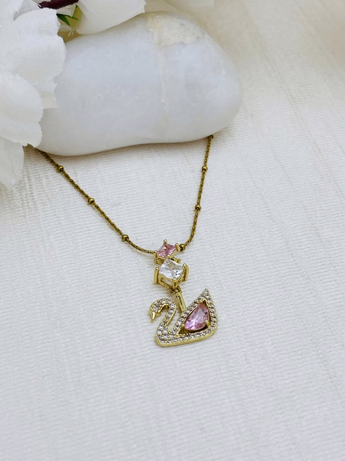 Blush Swan Pendant