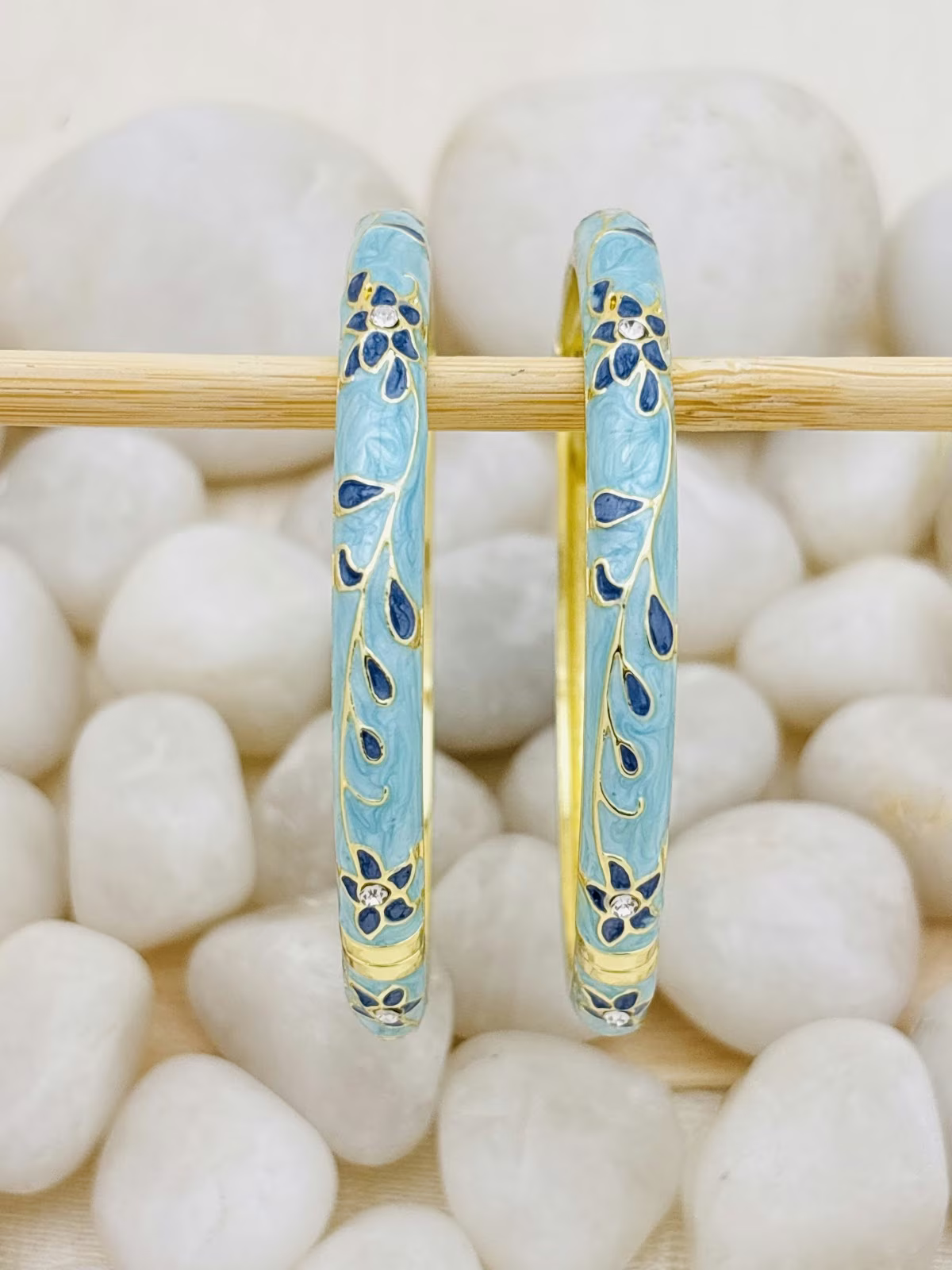 Garden Meenakari Kada – Powder Blue