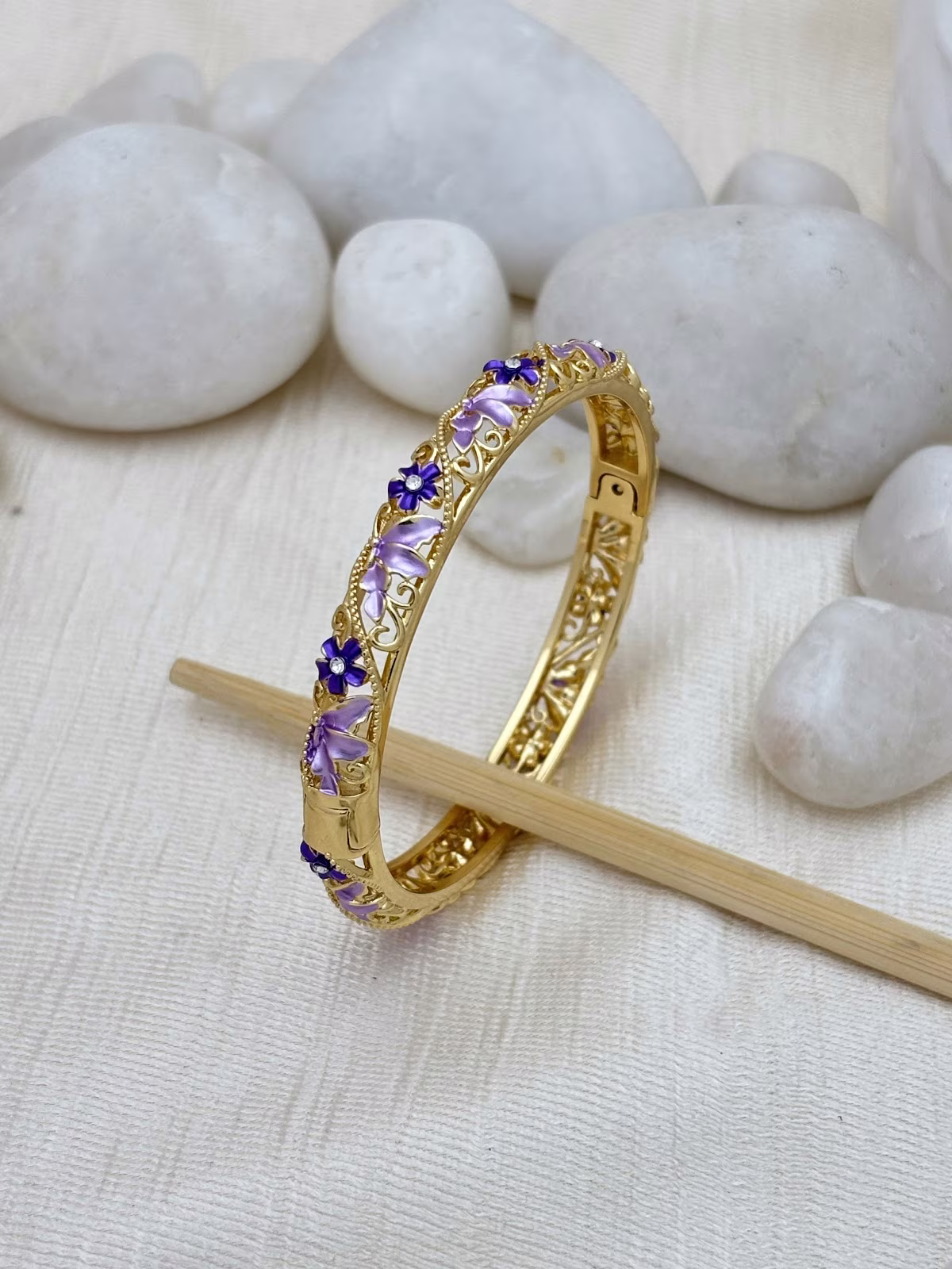 Petal Cluster Bracelet – Purple