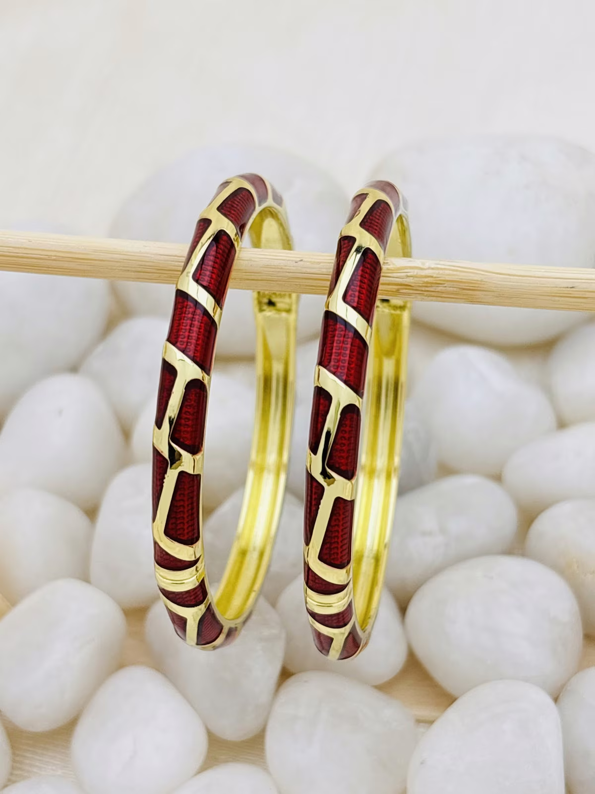 Lattice Meenakari Kada – Maroon