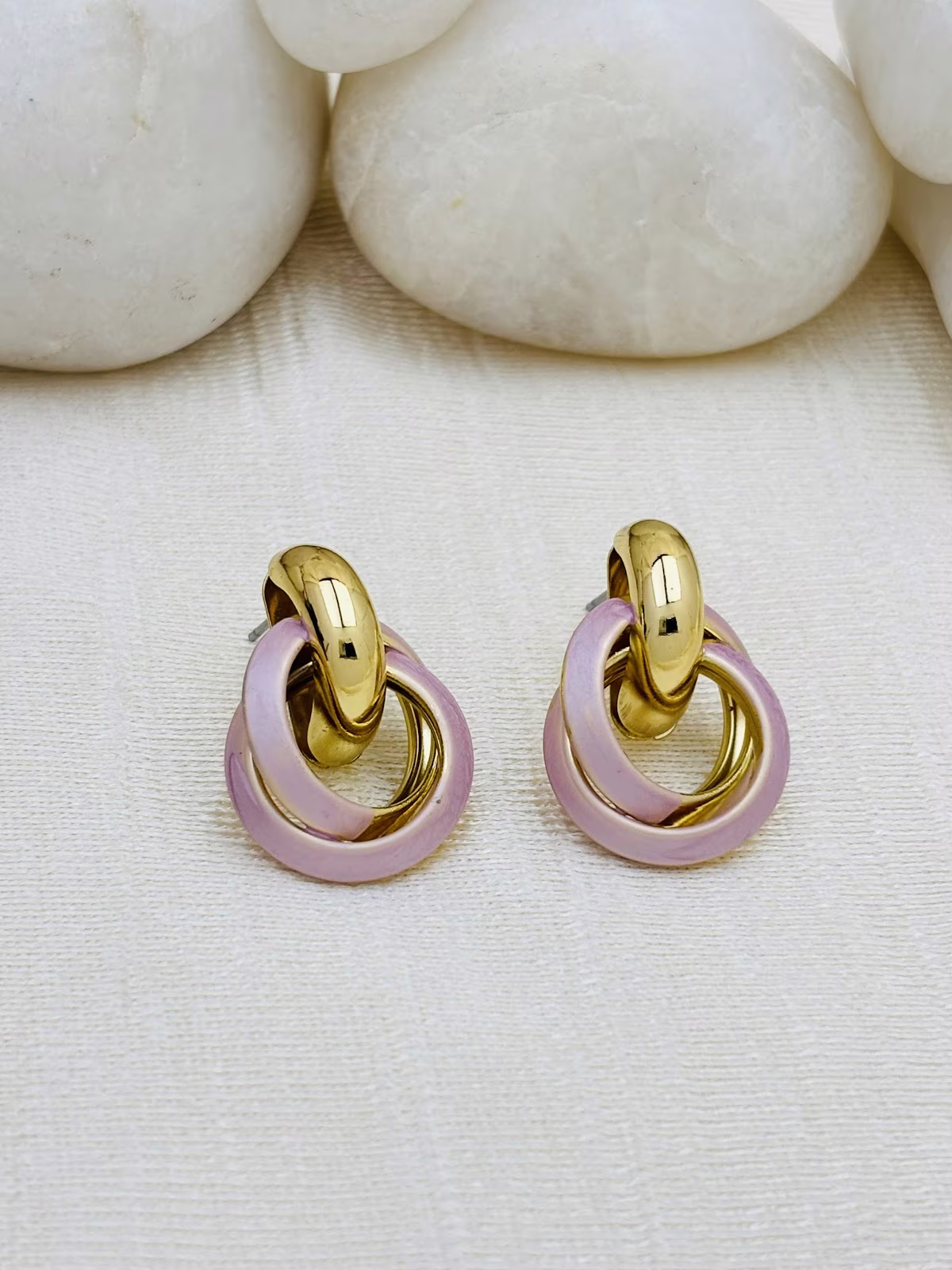 Orbit Enamel Studs – Pink
