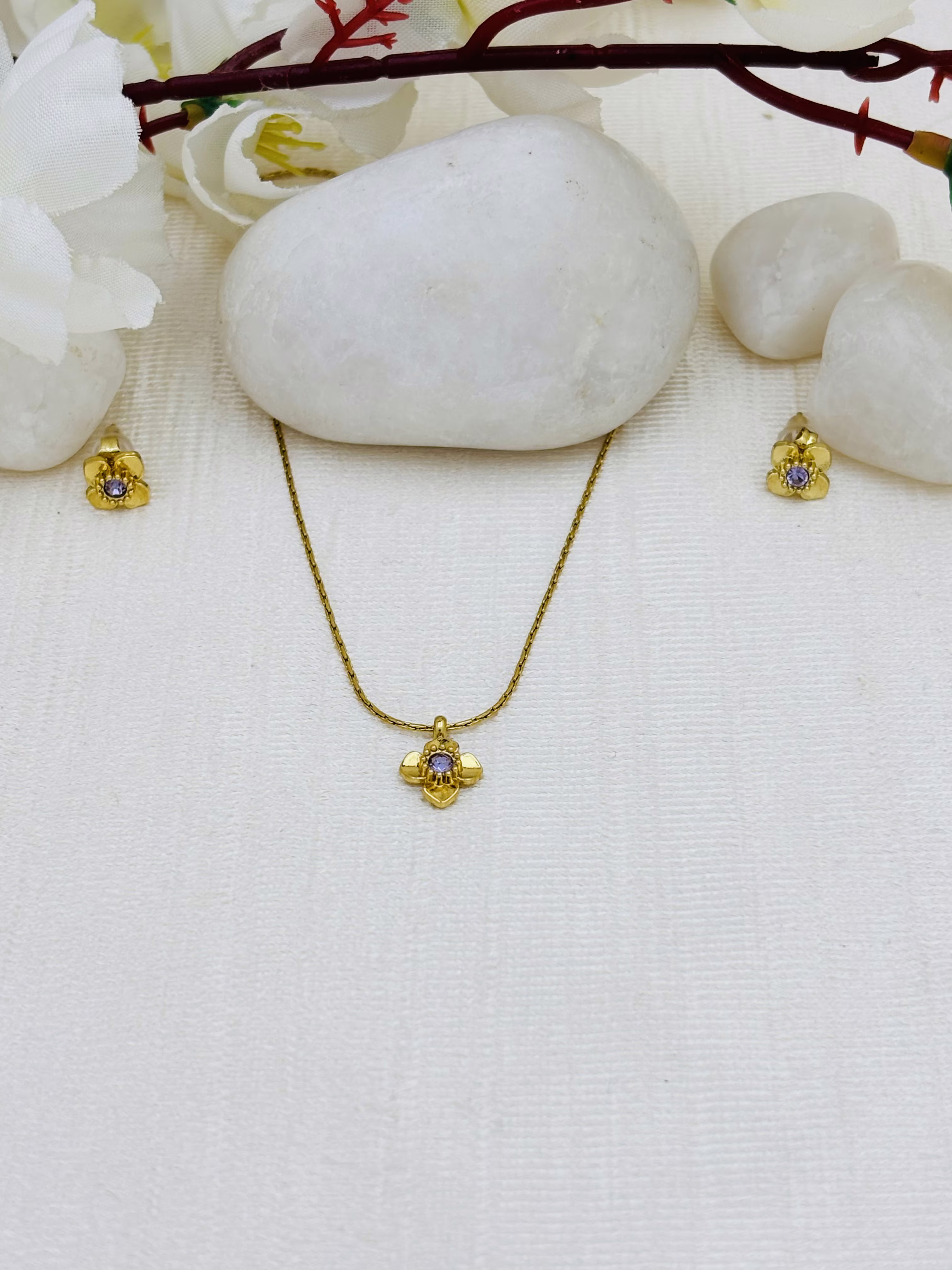 Clover Pendant Set – Purple