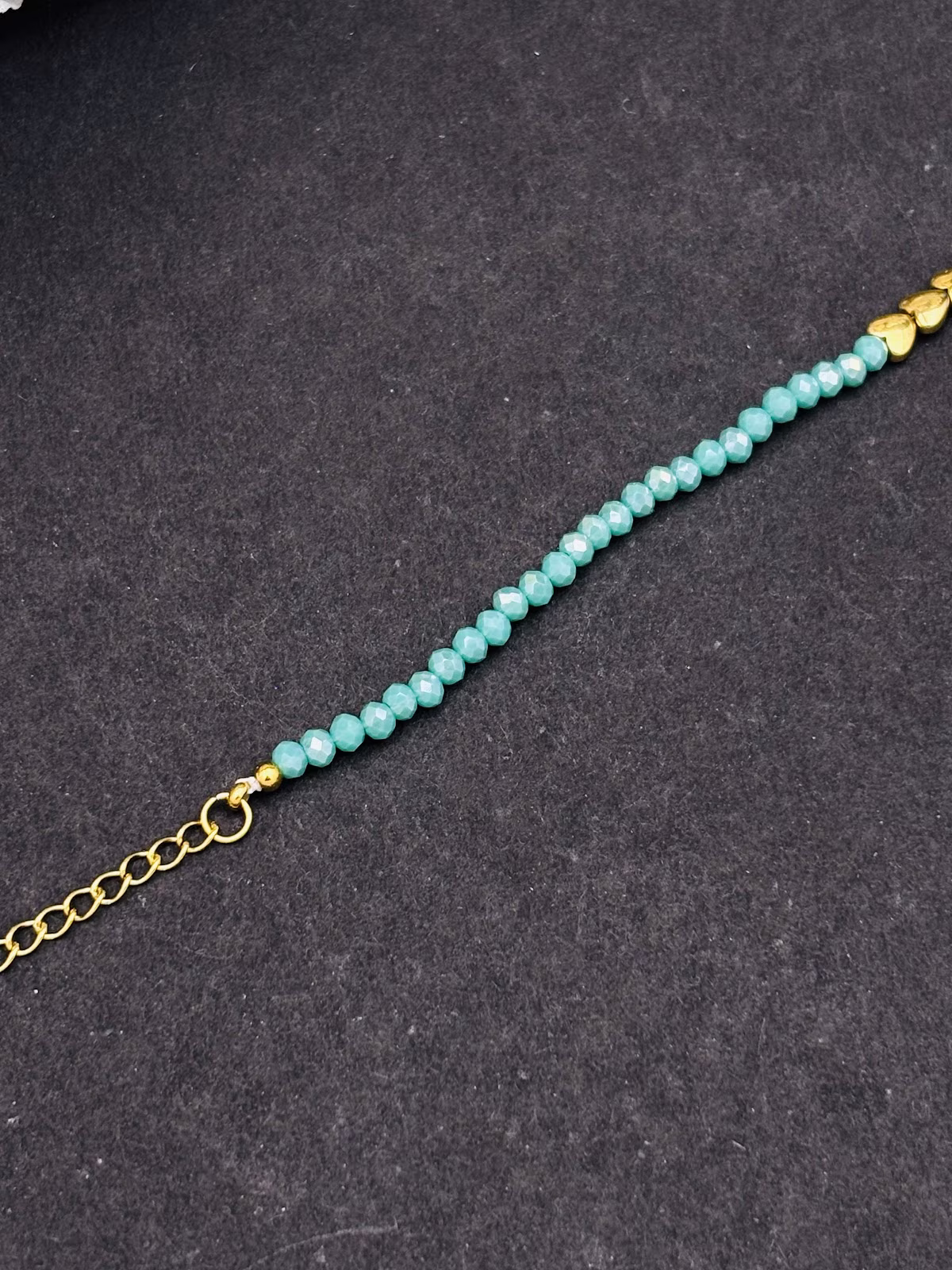Golden Hearty Bracelet – Turquoise